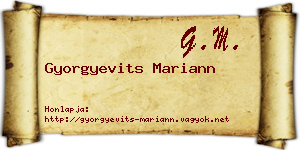 Gyorgyevits Mariann névjegykártya